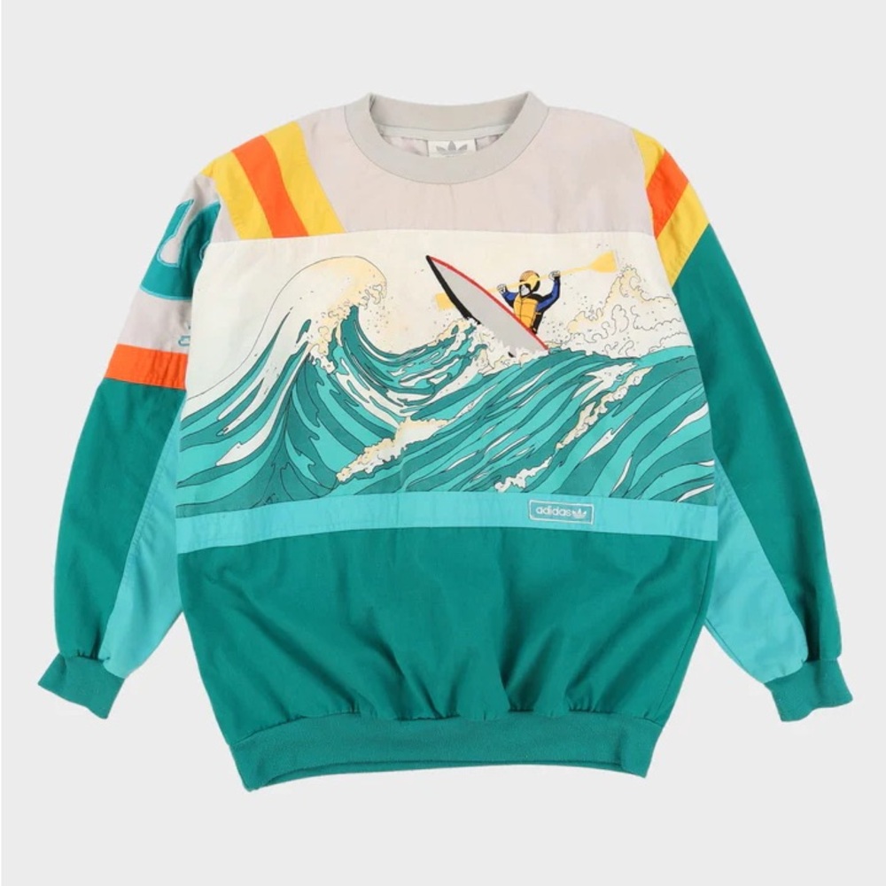 Vintage 90s Adidas Print Devil's Toenail Amuza River Sweatshirt - Medium